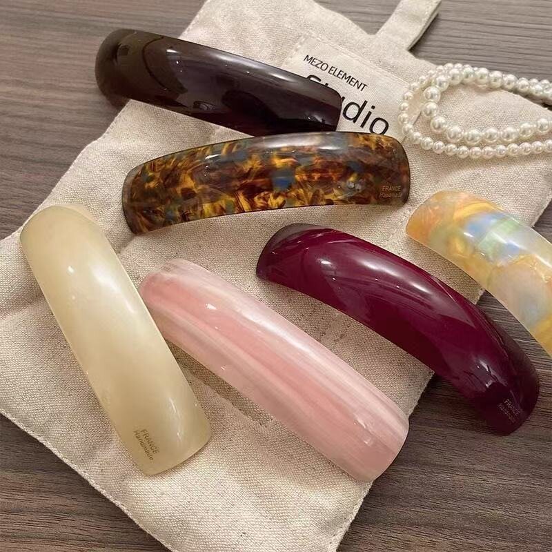 早春半扎发醋酸发夹女后脑勺半扎发一字夹弹簧夹气质头饰发卡