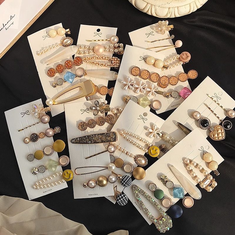 韩国简约珍珠夹子头饰后脑勺刘海夹侧边y2k网红高级感一字夹