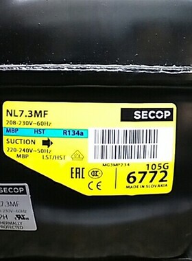 原装SECOP压缩机 NL7.3MF NL8.4MF NL9CLX NL10MF 7MLX NLE11MF.2