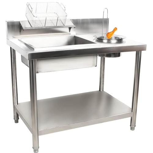 不锈钢裹粉台商用不锈钢打粉台可拆卸裹粉台简易炸鸡工作台美式