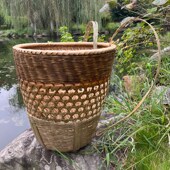 湘西竹编大 背篓背篼收纳筐竹篮竹筐竹制品复古烟熏款