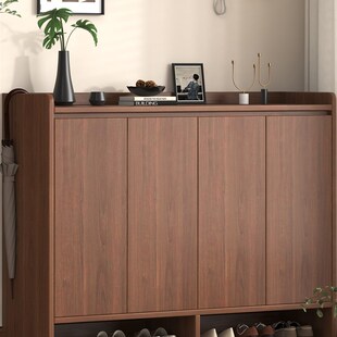 鞋柜实木生态板门口收纳柜一体靠墙2025新款门外走廊入户鞋架