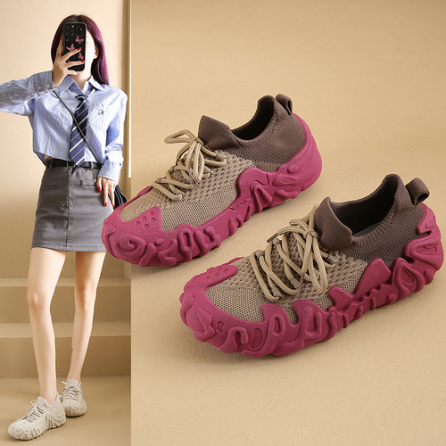 透气运动鞋女四季可穿2025软底轻便防滑久站上班防滑旅游椰子鞋