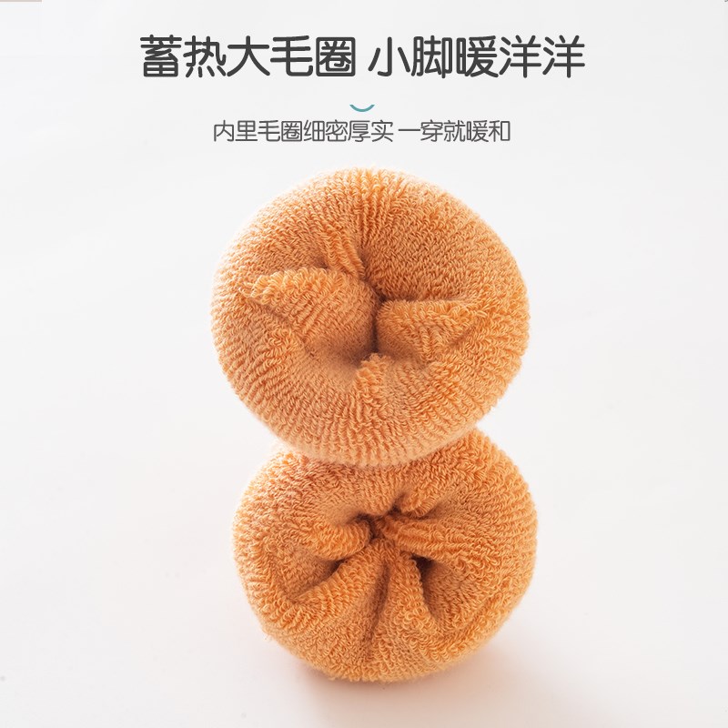 婴儿袜子秋冬季加厚保暖男女初生宝宝新生儿胎袜毛圈棉中筒袜可爱