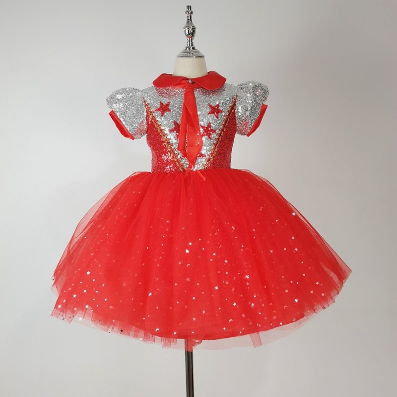 儿童朗诵合唱表演礼服女童公主裙中小学生大合唱服装幼儿园舞蹈裙