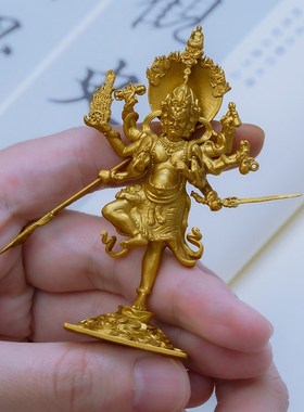 简修行秽迹金刚像佛像摆件纯黄铜像小随身佛禅意家居茶空间装饰品