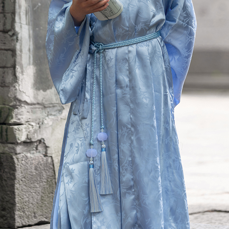 夏小承儿童汉服道袍褡护圆领袍配饰流苏宫绦莲花腰带仿玉佩禁步