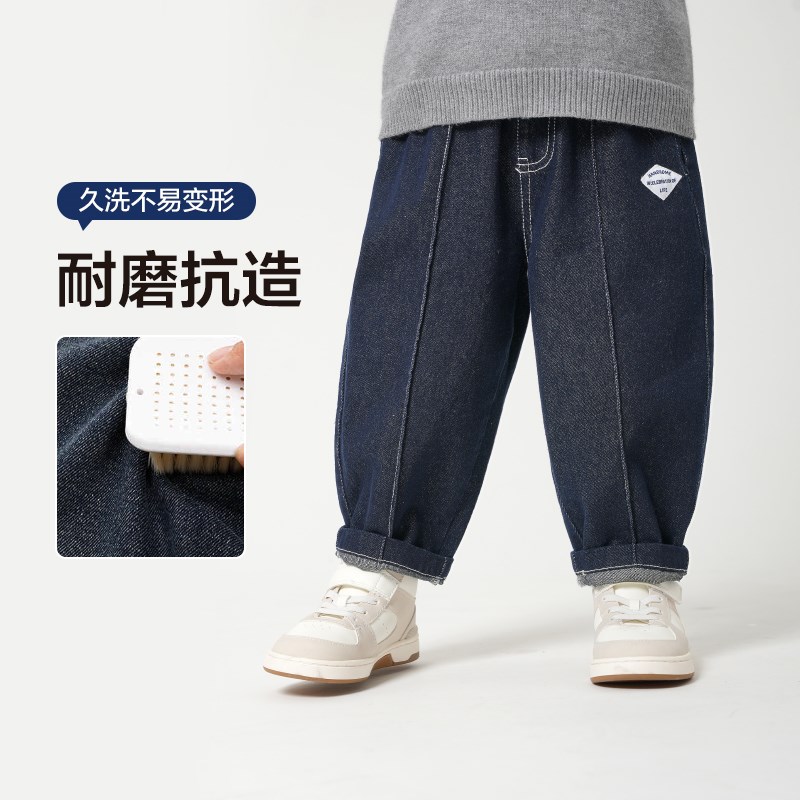 右欧男童牛仔裤女童休闲裤洋气宽松童装春装新款儿童裤子春季长裤