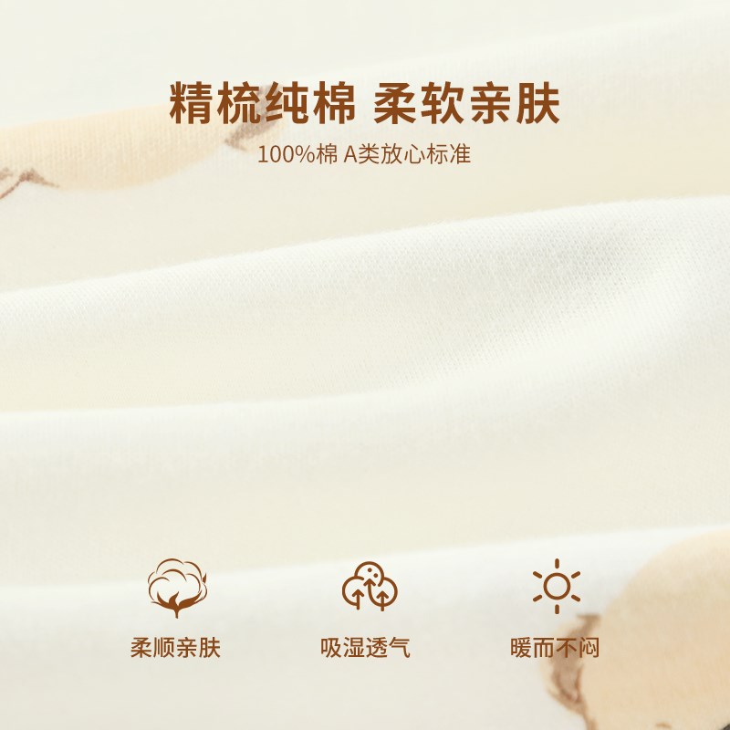 婴儿睡裙春秋款纯棉睡衣女童宝宝2024新款睡袋男童秋季睡袍家居服