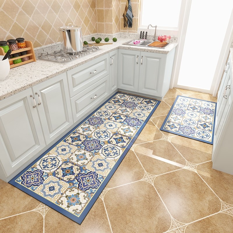 科技皮厨房地垫防滑防油可擦免洗地毯耐脏防水浴室脚垫子吸水吸油