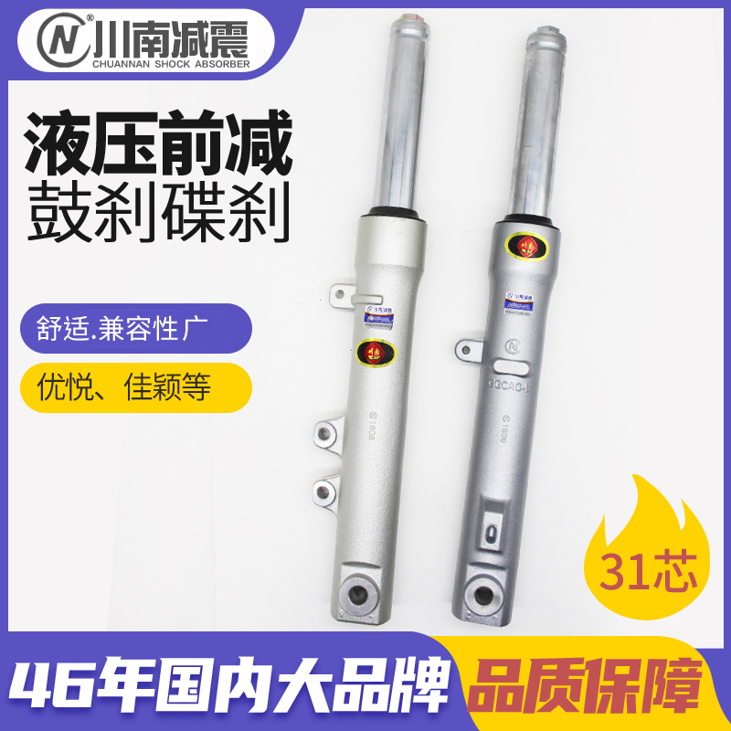 川南前减震器适用于WH100裂行e影踏板摩托车碟刹鼓刹31芯前避震