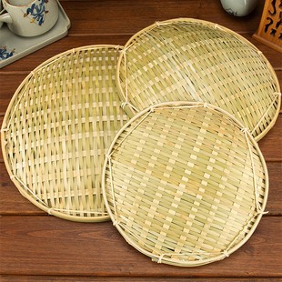 迷你竹茶叶筒手工簸箕零食收纳框竹编制绘画装饰水果篮紫竹茶叶罐