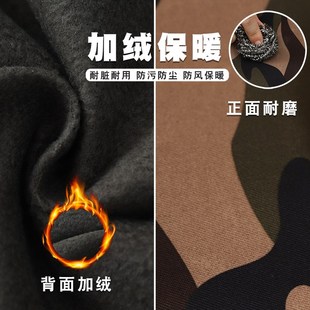 加绒加厚罩衣防污耐磨长袖围裙男款干活冬季外穿工作服女外套耐脏