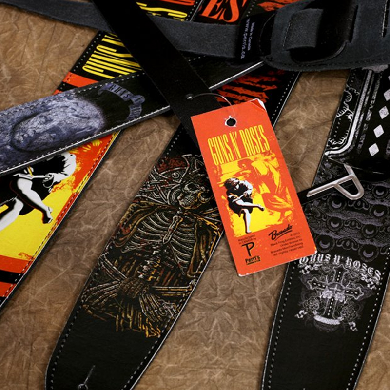 加拿大 Perris派瑞斯Gun N Roses枪花签名款皮/布制电木吉他背带
