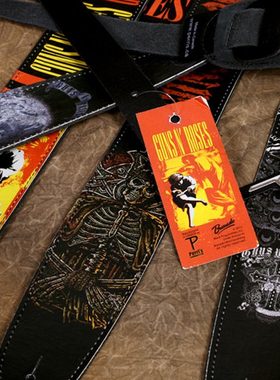 加拿大 Perris派瑞斯Gun N Roses枪花签名款皮/布制电木吉他背带