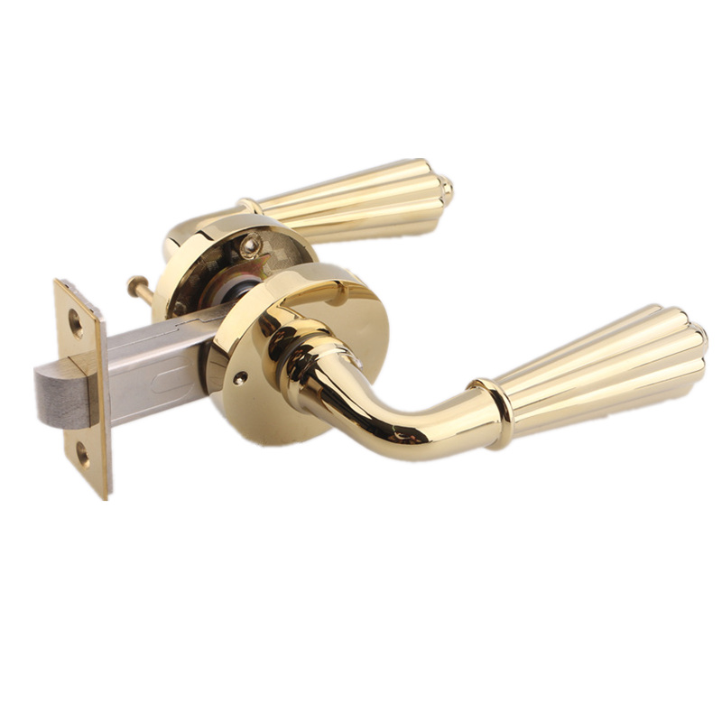 依佰利美式黑色门锁室内简约浴室锁仿古欧式金色卫生间静音房门锁