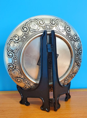 十八罗汉盘子摆件白铜镀银摆饰  家居中式装饰品 桌面复古工艺品