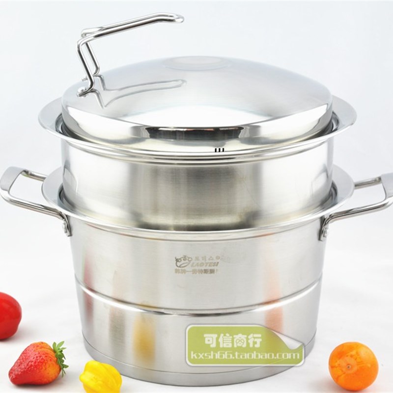 蒸锅304不锈钢加厚三层2层单层蒸锅复底加厚电磁炉蒸锅包邮劳特斯