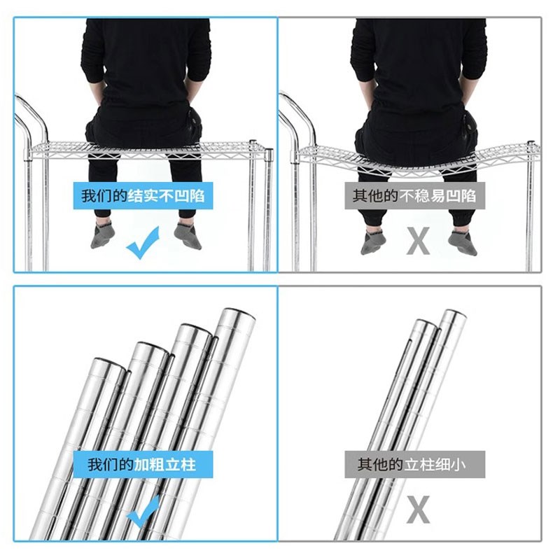 货架多层置物架仓库仓储货架带轮线网架防静电可调节移动物料架子