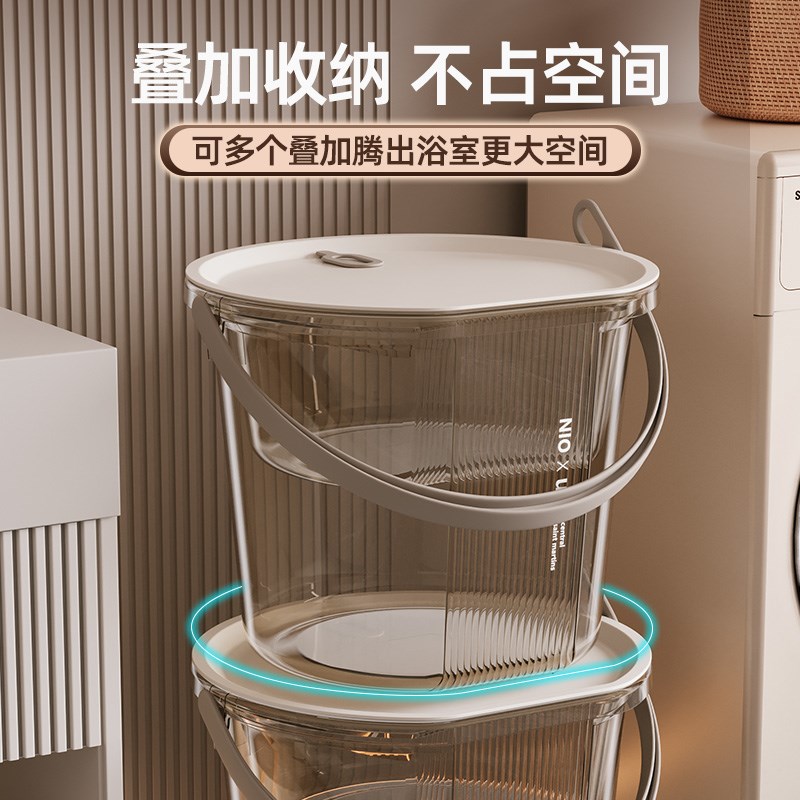 带盖水桶家用洗衣洗澡储水蓄水大桶加厚手提塑料大号圆桶学生宿舍