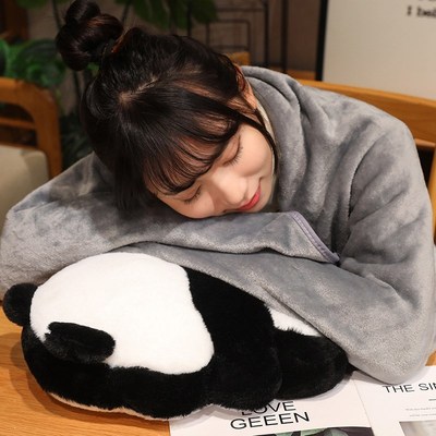 汽车用折叠午睡抱枕被子两用毯子二合一午休枕头办公室可收纳毛毯