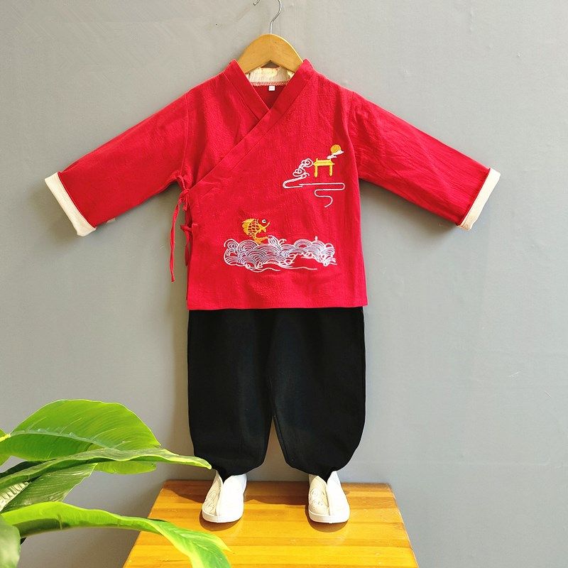 儿童汉服宝宝周岁礼服男童唐装女童中国风古装春秋装中式节日套装,童装/婴儿装/亲子装,汉服,淘宝优惠券,粉丝福利购,淘宝优惠卷