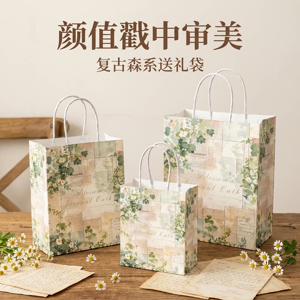 牛皮纸袋手提袋礼品袋定制礼物袋饰品零食打包袋包装袋可定制