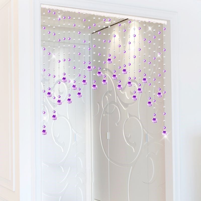 网红珠帘水晶隔断帘客厅过道卧室半门帘新款家用玄关屏风帘免打孔