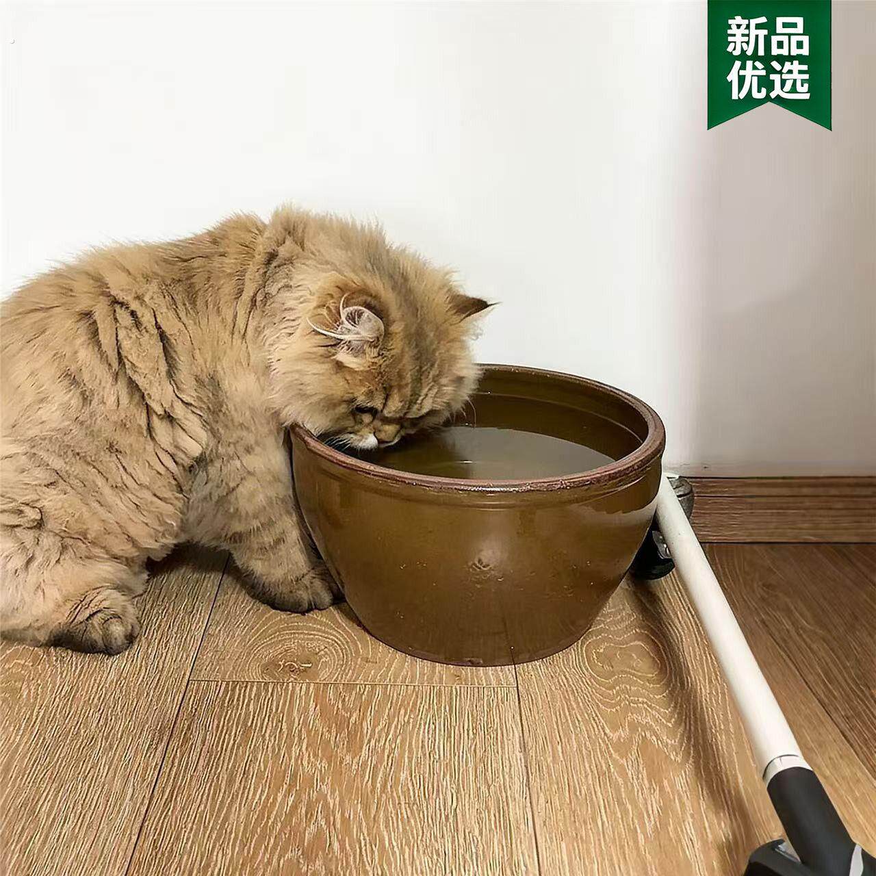 猫碗陶瓷大容量水缸碗家用陶缸水碗稳固防打翻大口径猫咪饮水碗