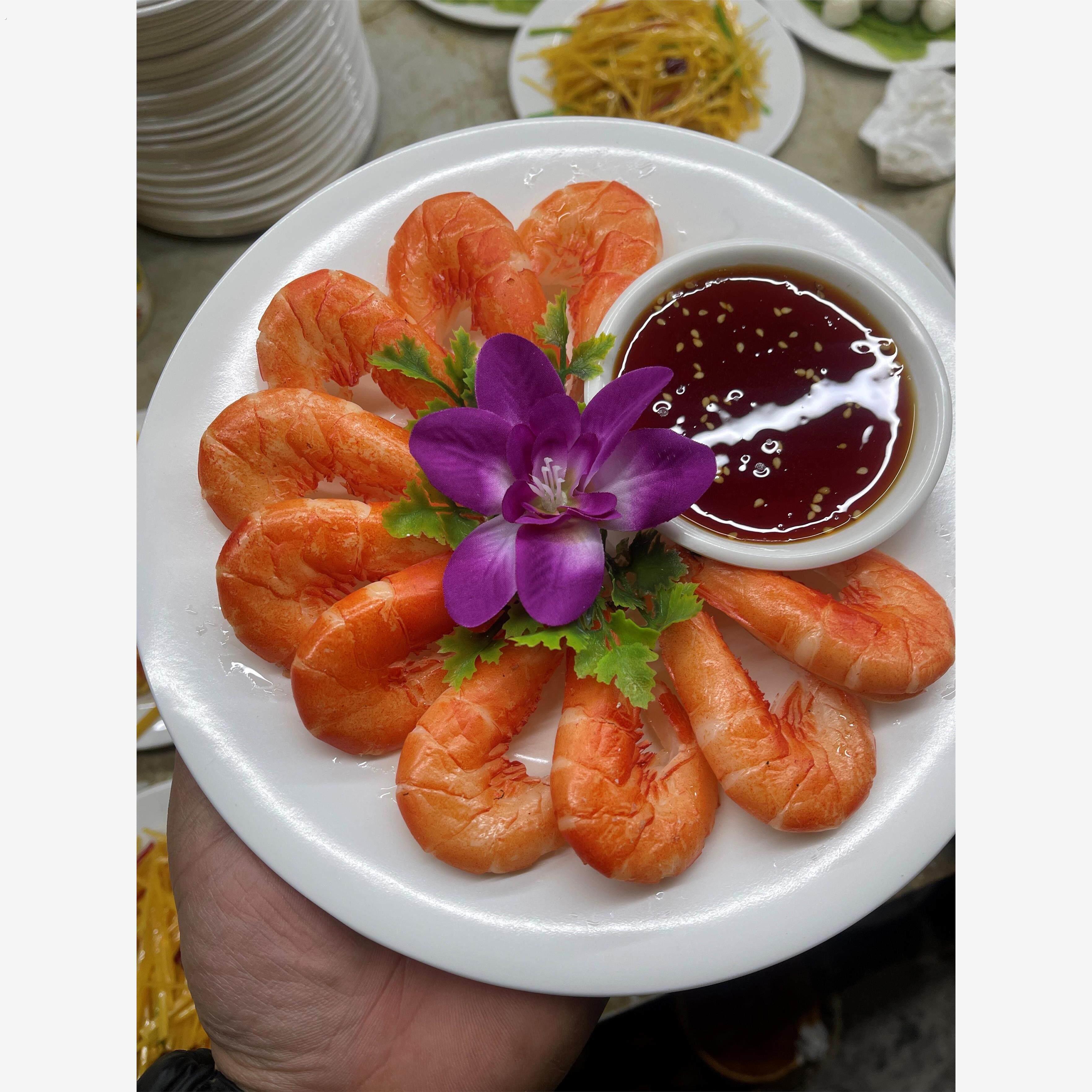 白龙清虾型品菜模型假型灼虾虾蒸大模海鲜仿真食模型仿真虾菜模