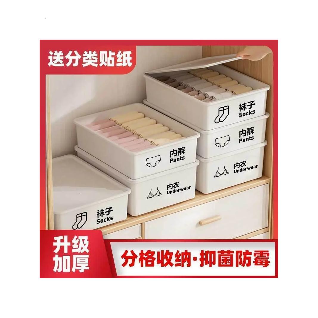 内衣内裤袜子文胸分格收纳盒加厚耐用放整理箱宿舍收纳神器三合一