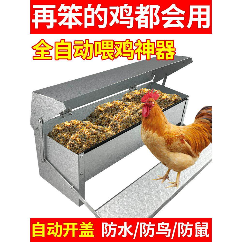 家用喂鸡食槽防雨防刨鸡食槽自动踏板鸡槽防鼠神器鸡鸭鹅家禽喂食