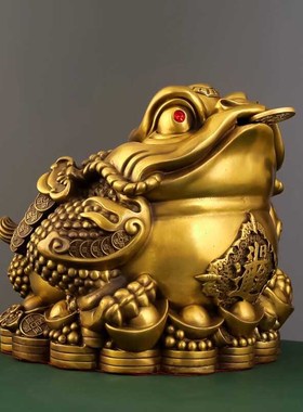 金蟾摆件招财蟾蜍办公室客厅茶宠招财摆件家用旺宅日进斗金金蟾