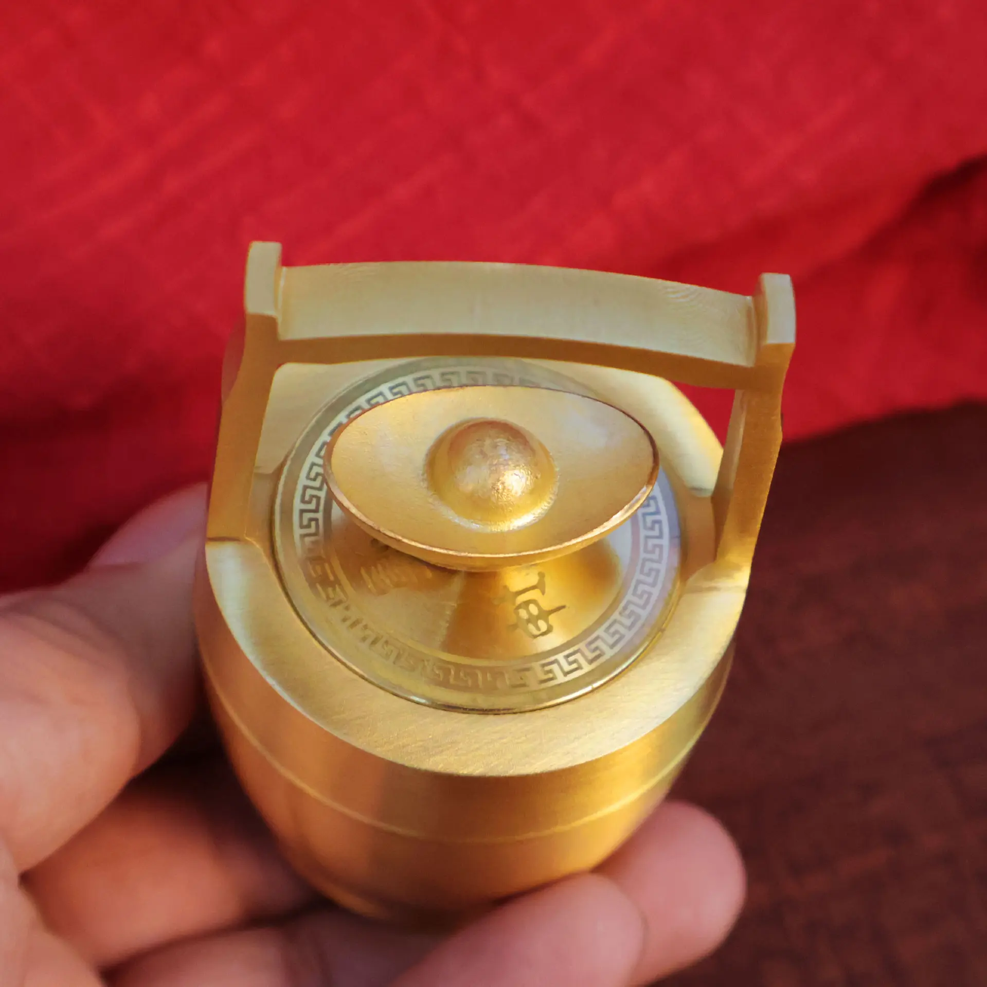 黄铜一桶金元宝转转摆件一桶江山一桶金办公桌客厅桌面创意工艺品