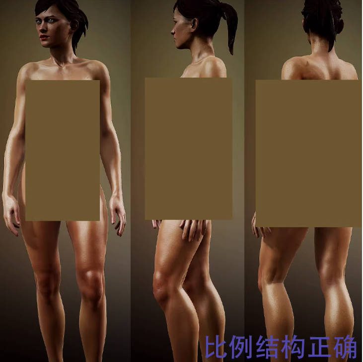 zbrush高精度写实女性人体模型文件fbx人体角色建模3d模型带贴图
