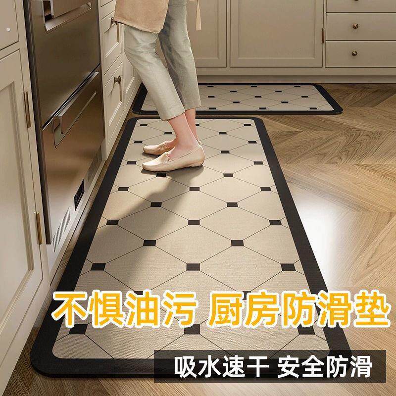 厨房地垫防水防油新中式家用软硅藻泥脚垫吸水防滑耐脏易打理速干