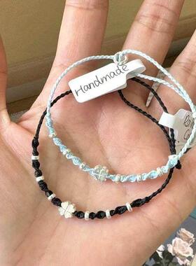 幸运草成品编制手绳手链女情侣闺蜜礼物轻奢百搭简约小众