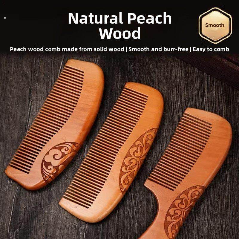 天然桃木梳子家用细齿梳子男女皆可木制梳子耐用木制梳子化妆梳,个人护理/保健/按摩器材,头部按摩器,淘宝优惠券,粉丝福利购,淘宝优惠卷