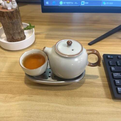 上班族工位一人饮茶盘不锈钢创意功夫小茶具便携式泡茶茶杯沥水架