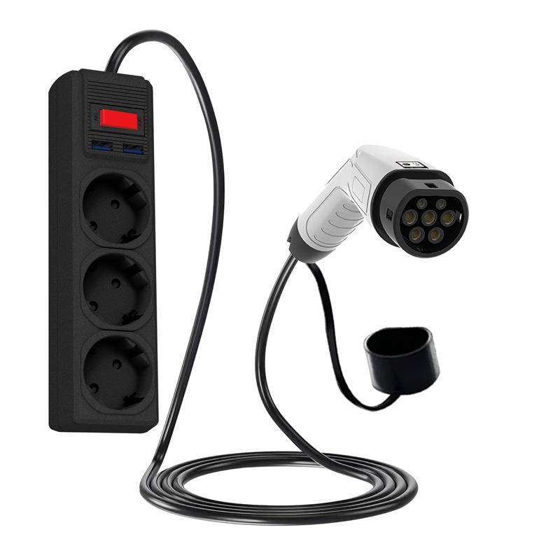 新能源汽车放电枪家用16A户外插排放电应急交流电新能源放电器