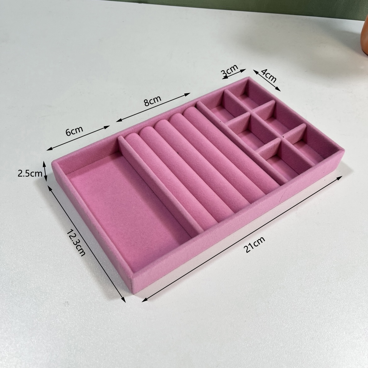 首饰收纳盒绒布耳钉耳环戒指项链