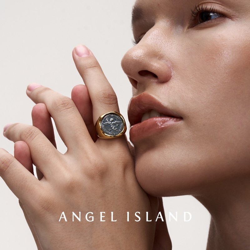 明星万妮达同款 「天使幸运古币」戒指女指环 ANGEL ISLAND天使岛