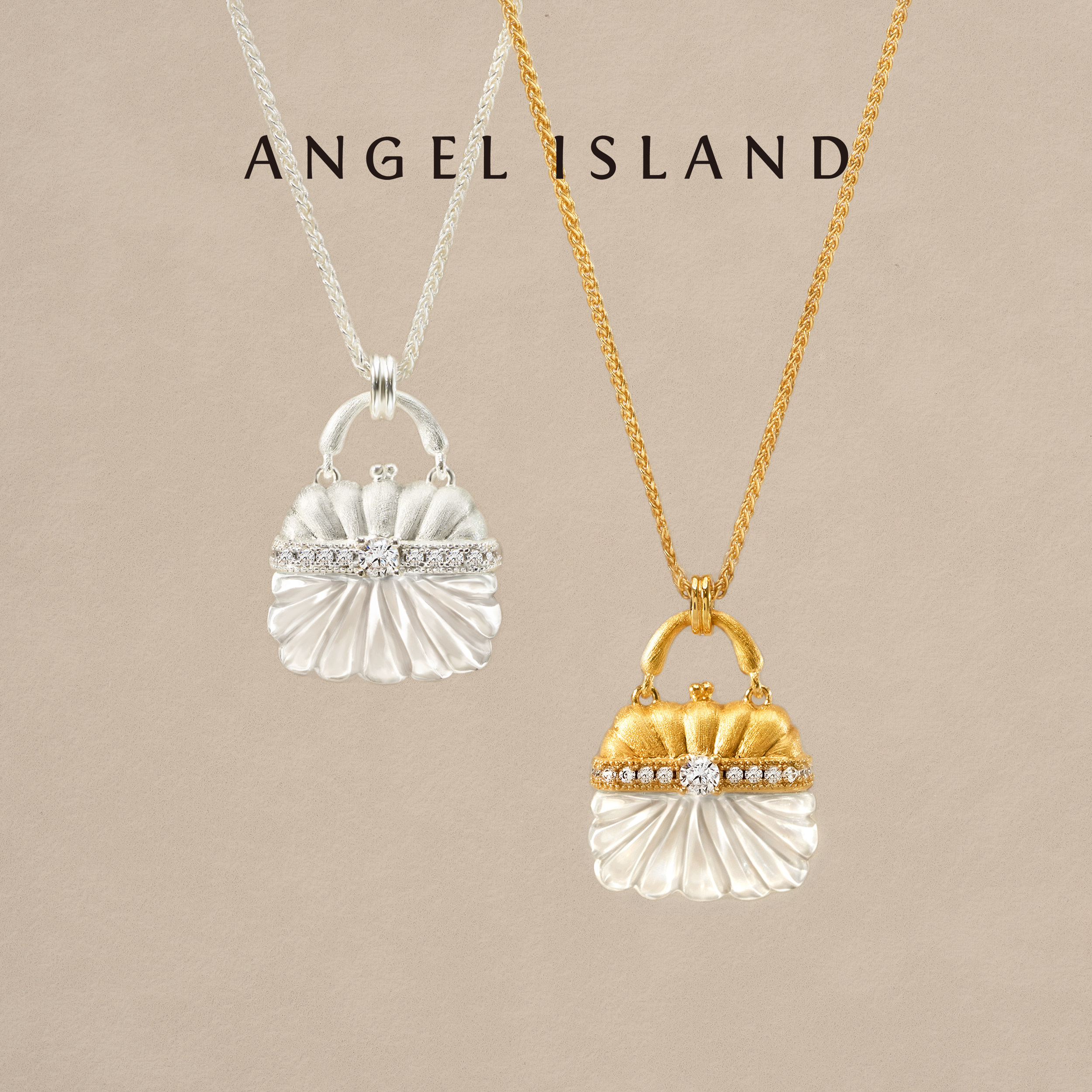 「Mina」水晶包拉丝肌理锆石项链女轻奢配饰 ANGEL ISLAND天使岛
