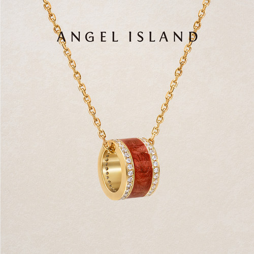 「Luna」朱砂痣滴釉锆石路路通项链女ANGEL ISLAND天使岛轻奢配饰