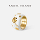 ANGEL ISLAND天使岛花园戒指白色滴釉复古小众创意设计轻奢高级感