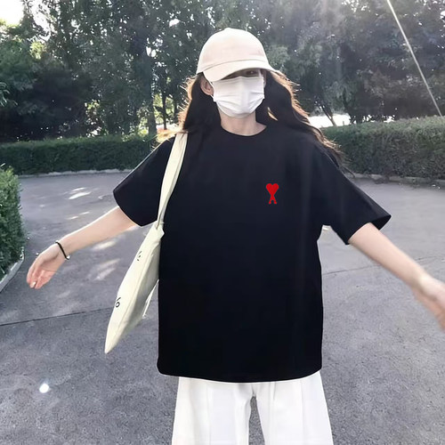 官方Ami srtp纯棉短袖t恤男女同款夏季2026新款宽松显瘦体恤上衣