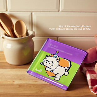 【颂】滴胶超厚【麦子小羊】亚克力家居装饰磁铁冰箱贴礼物紫绿