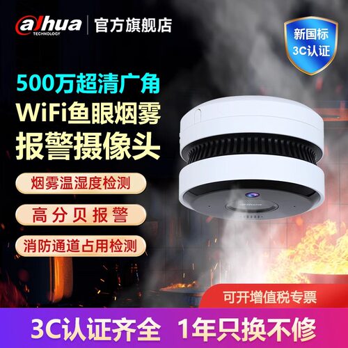 大华烟雾报警器摄像头监控烟感式