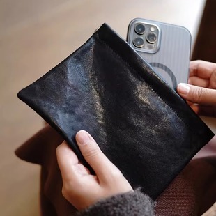 女士钱包大钞简约复古夹口多功能大容量零钱化妆品收纳包 2025新款