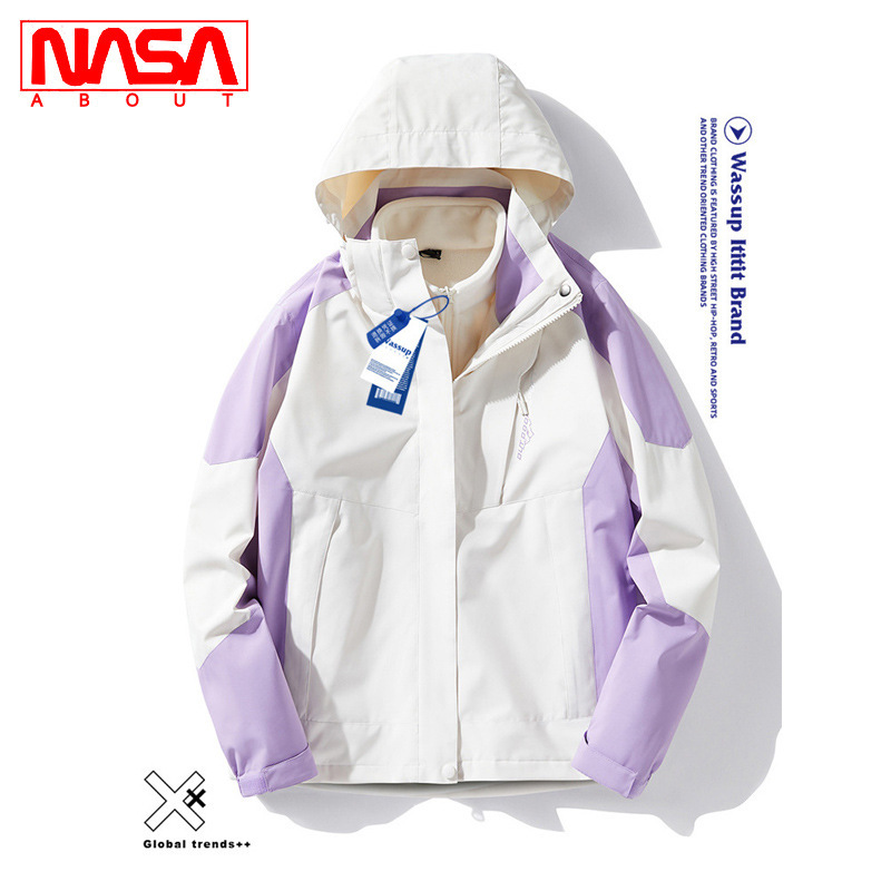 NASA2023新款冲锋衣男女同款冬季三合一可拆卸户外登山服防风